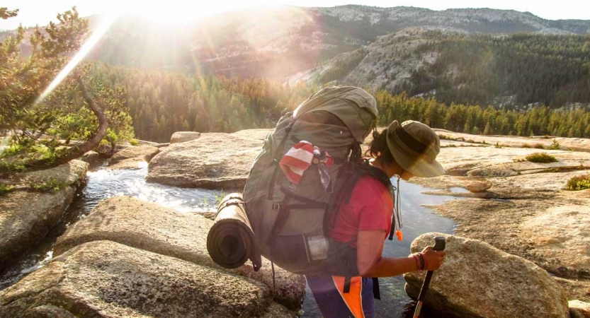 girls learn backpacking skills